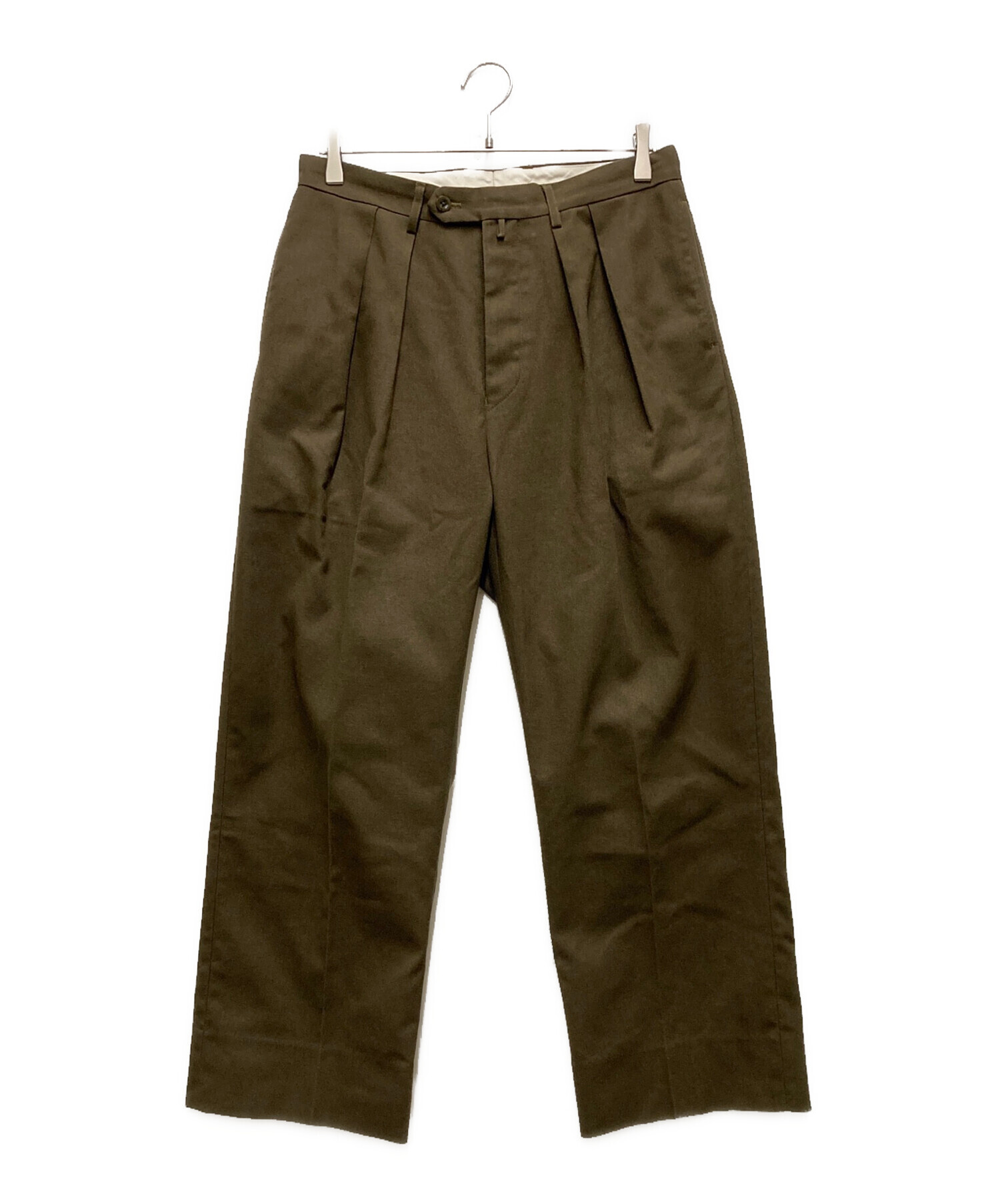 中古・古着通販】NEAT (ニート) 2タックパンツ オリーブ サイズ:46