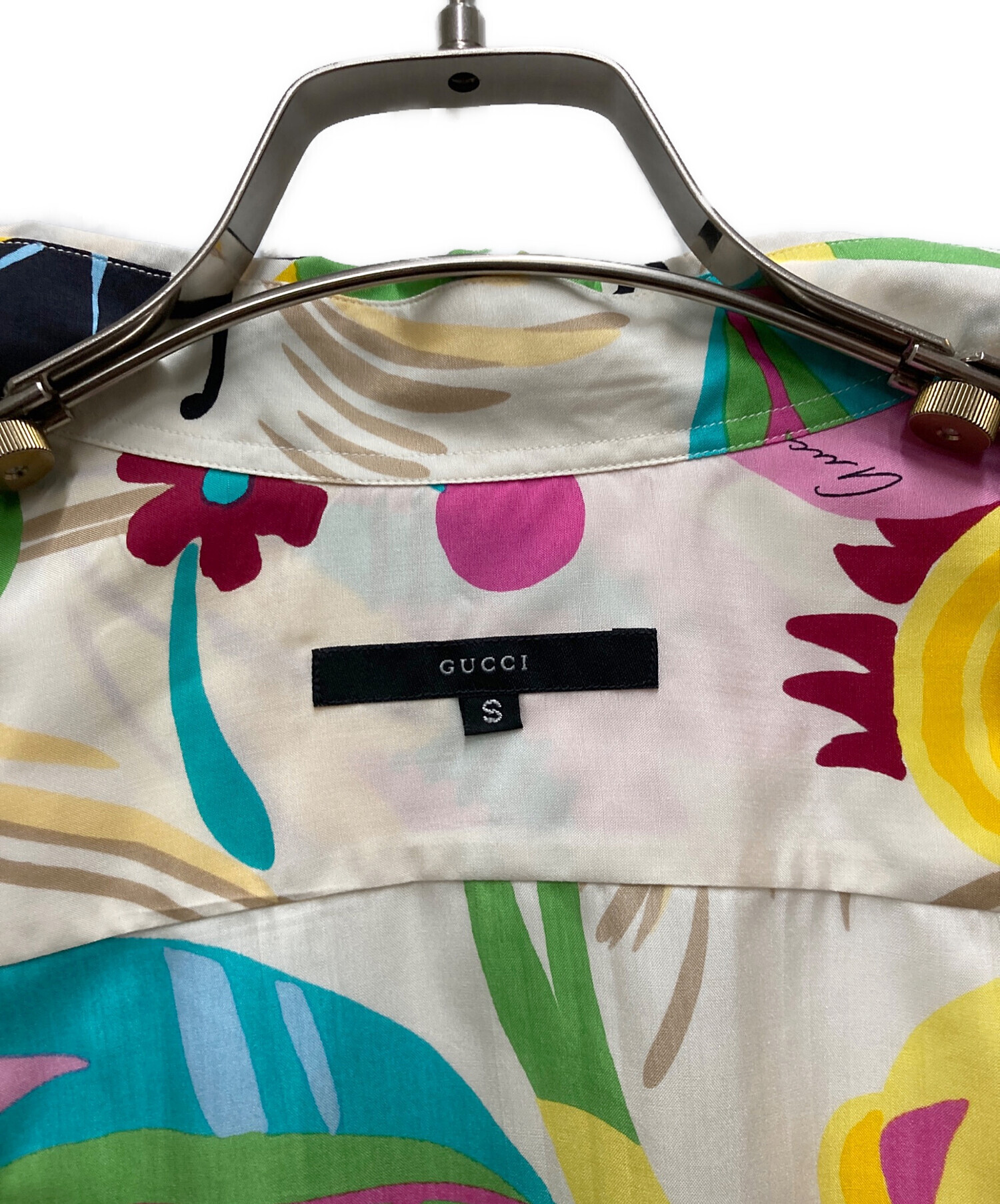 GUCCI シルク100% フローラルプリント シアーシャツ 90s 00s 極美品【GUCCI】 グッチ フローラ柄 フラワー シアーシャツ ブラウス