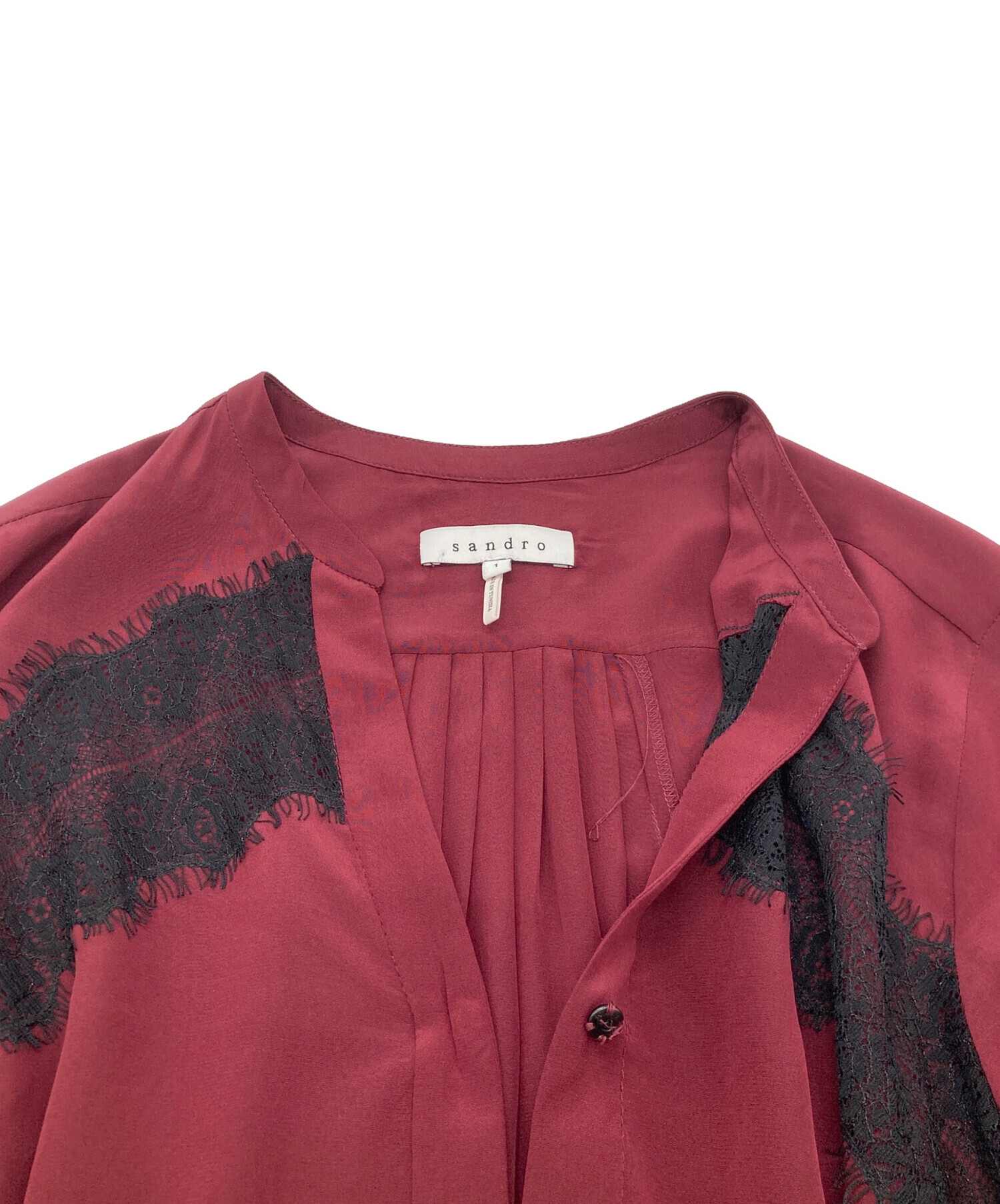 中古・古着通販】Sandro (サンドロ) シルクシャツ レッド サイズ:1 