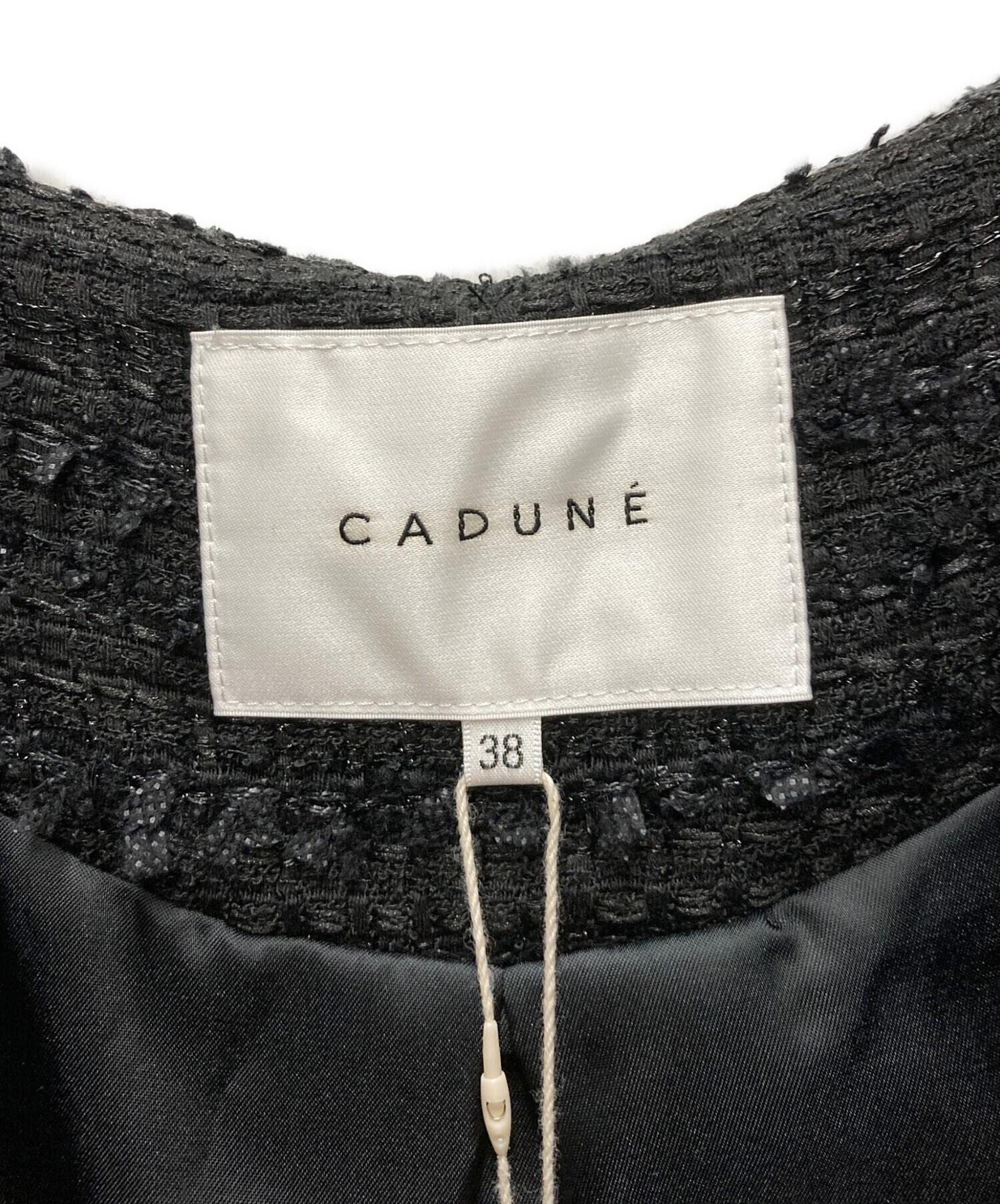 中古・古着通販】CADUNE (カデュネ) ヘフレアツイードベスト ブラック