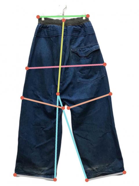 中古・古着通販】KAPITAL (キャピタル) ワイドデニムパンツ インディゴ