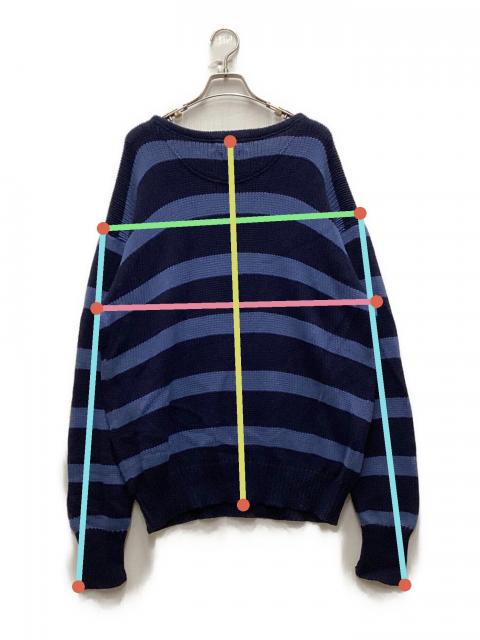 希少✨ポロラルフローレン ポニー無し リネン ボーダー ニット ネイビー 中古・古着通販】POLO RALPH LAUREN (ポロ・ラルフローレン) 90`s