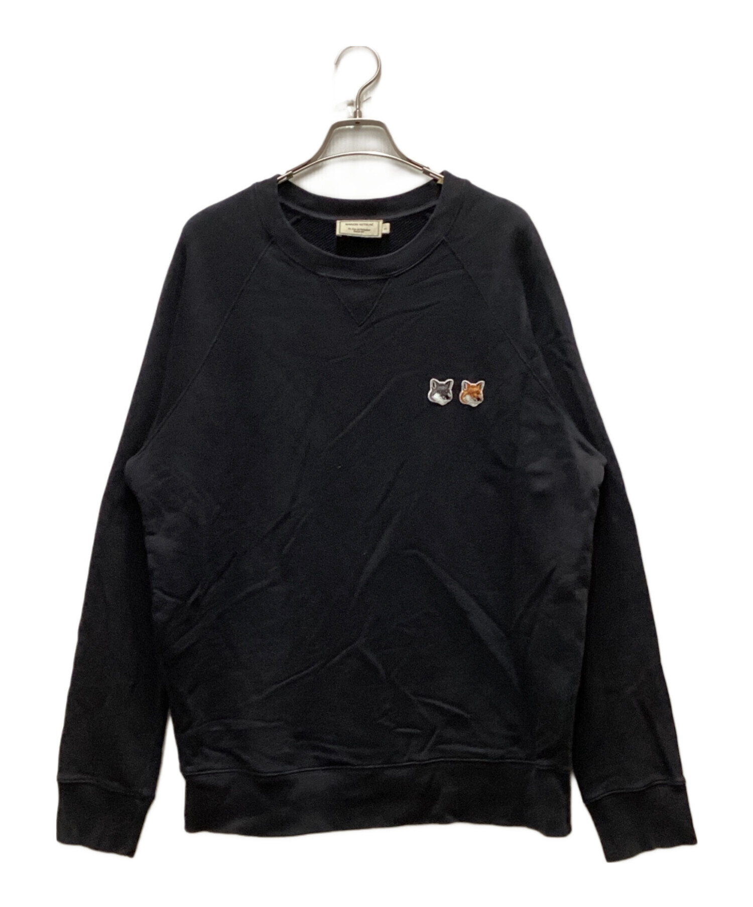 MAISON KITSUNE メゾンキツネ スウェット XS 黒 【古着】【中古】 中古・古着通販】MAISON KITSUNE (メゾンキツネ) ダブルフォックス