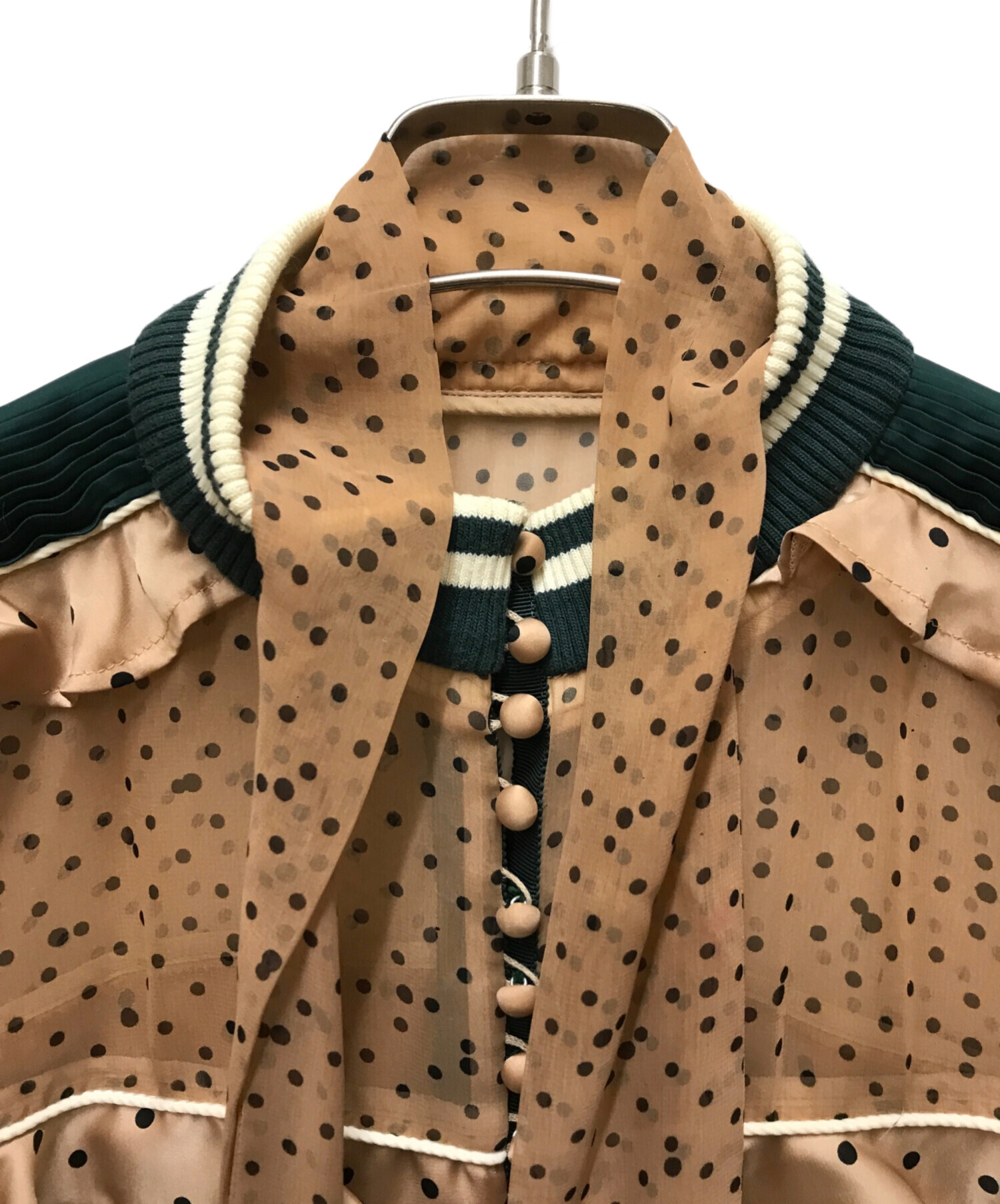 中古・古着通販】sacai (サカイ) シフォンドットプリーツブラウス