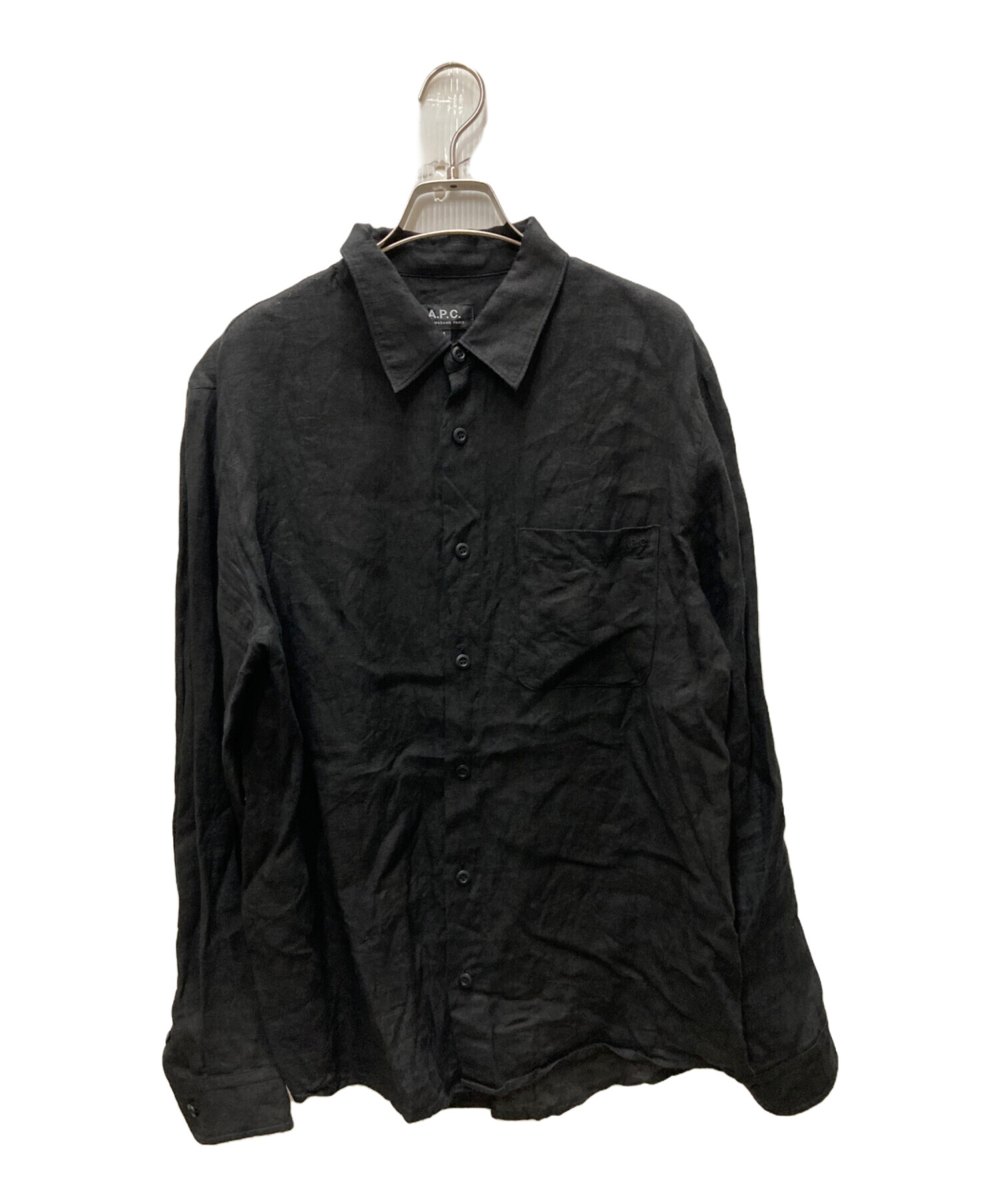 中古・古着通販】A.P.C. (アーペーセー) リネンシャツ ブラック サイズ