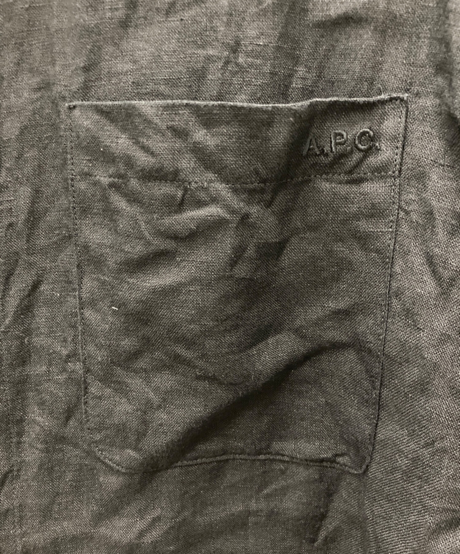 中古・古着通販】A.P.C. (アーペーセー) リネンシャツ ブラック サイズ