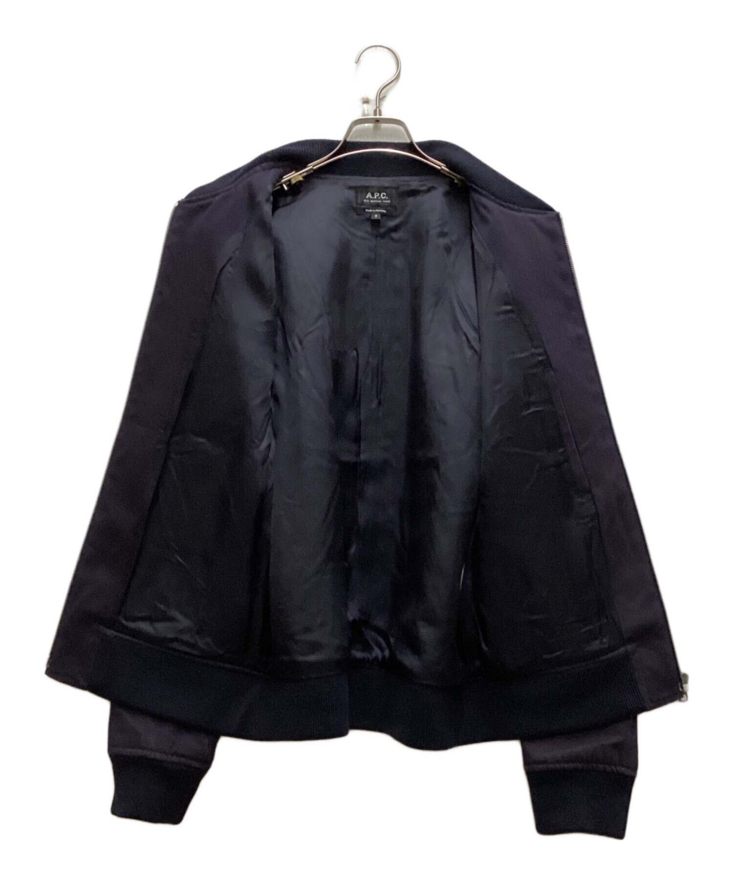 A.P.C. ネイビー ジャケット Sサイズ 中古・古着通販】A.P.C. (アーペーセー) ジップアップブルゾン