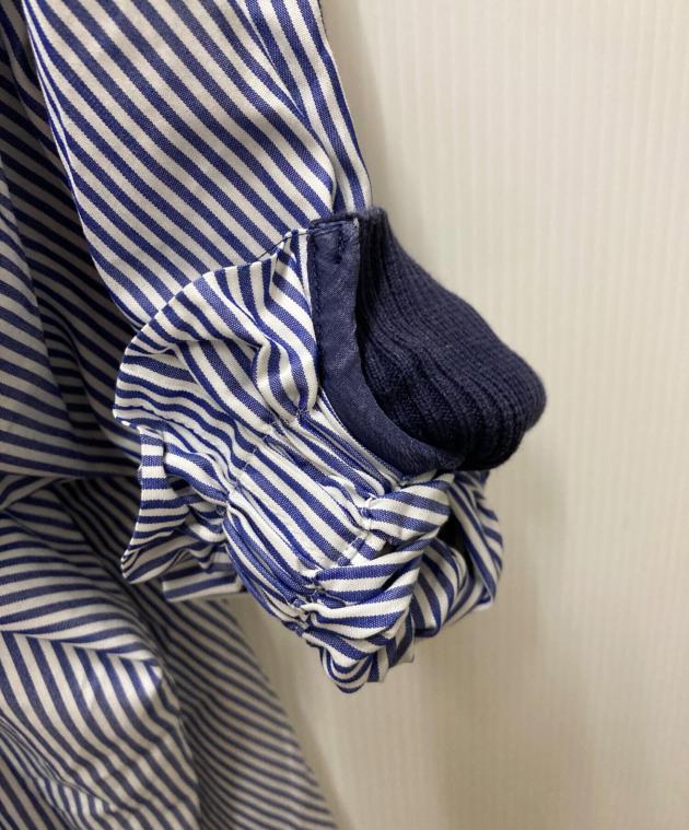 【sacai】サカイ／切り替えブラウス 中古・古着通販】sacai (サカイ) ニット切り替えブラウス ネイビー