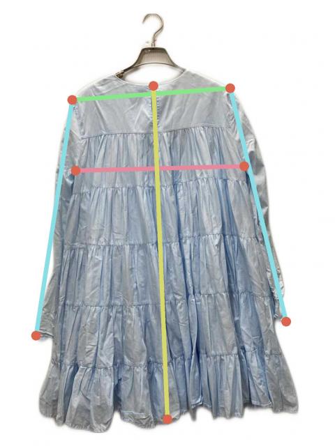 Merlette ギャザーワンピース　ブルー　XS 中古・古着通販】merlette (マーレット) ギャザーワンピース ブルー