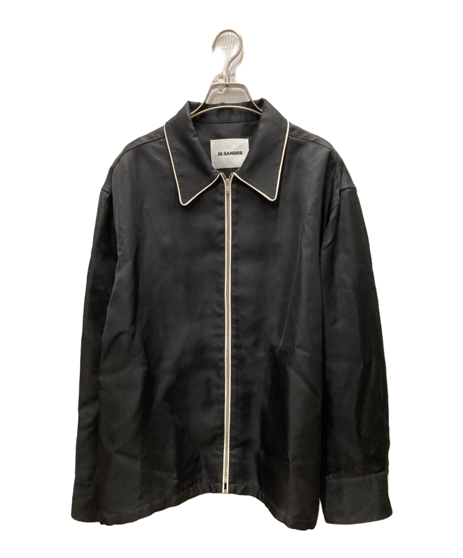 美品 JIL SANDER ジルサンダー ウールギャバ シャツ ジャケット ブルゾン オーバーサイズ アーカイブ サイズ32 黒 ブラック レディース 古着 中古 USED 美品 JIL SANDER ジルサンダー ウールギャバ シャツ ジャケット
