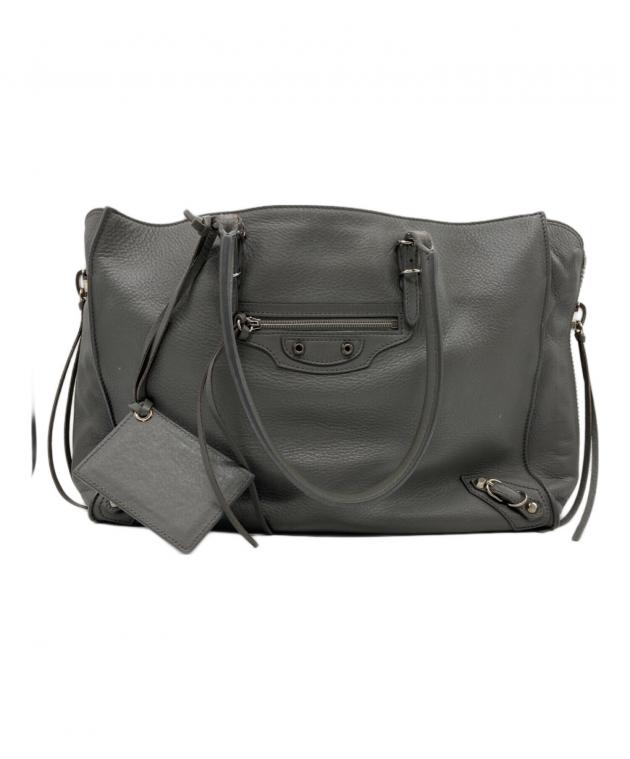 バレンシア バッグ ペーパー グレー 中古・古着通販】BALENCIAGA (バレンシアガ) ペーパー/トートバッグ