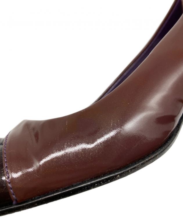中古・古着通販】PRADA (プラダ) スクエアトゥーエナメルパンプス