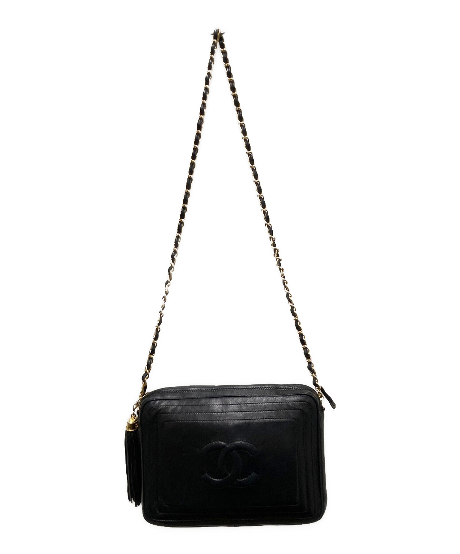 CHANEL ヴィンテージバッグ　チェーン　ショルダー black 中古・古着通販】CHANEL (シャネル) ヴィンテージチェーンショルダー