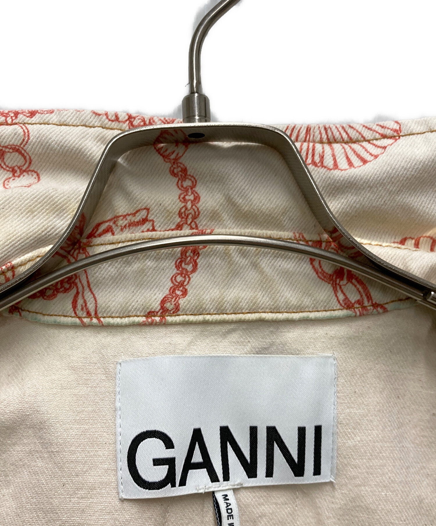 中古・古着通販】GANNI (ガニー) プリントデニム Gジャン ベージュ 