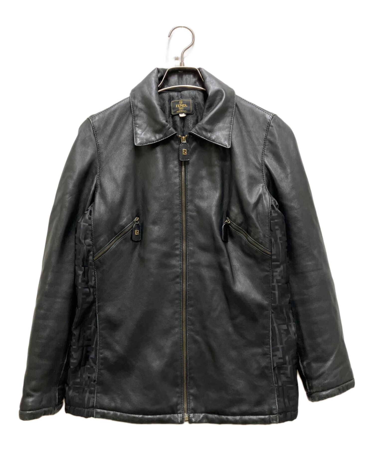 中古・古着通販】FENDI (フェンディ) レザーパテッドジャケット 