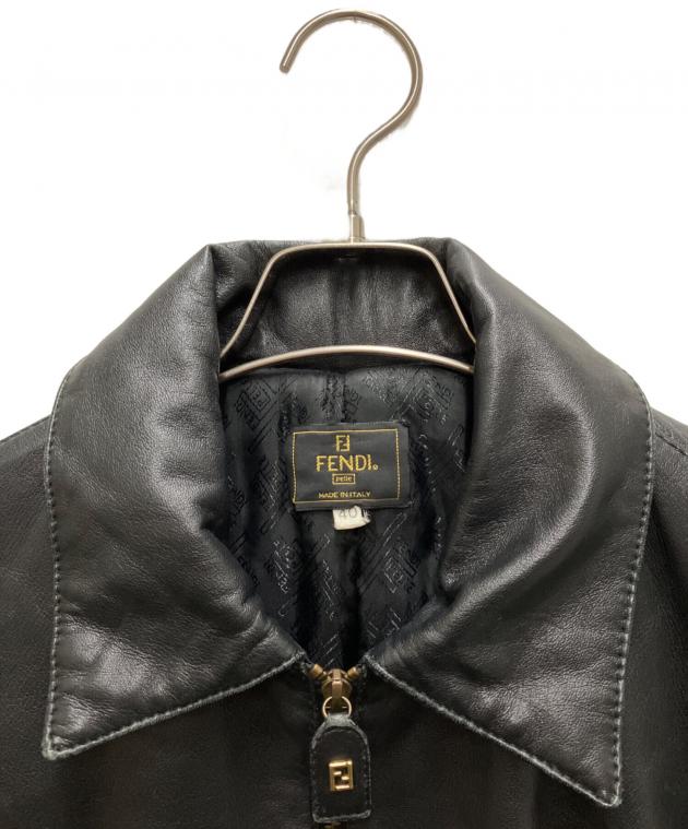 中古・古着通販】FENDI (フェンディ) レザーパテッドジャケット 