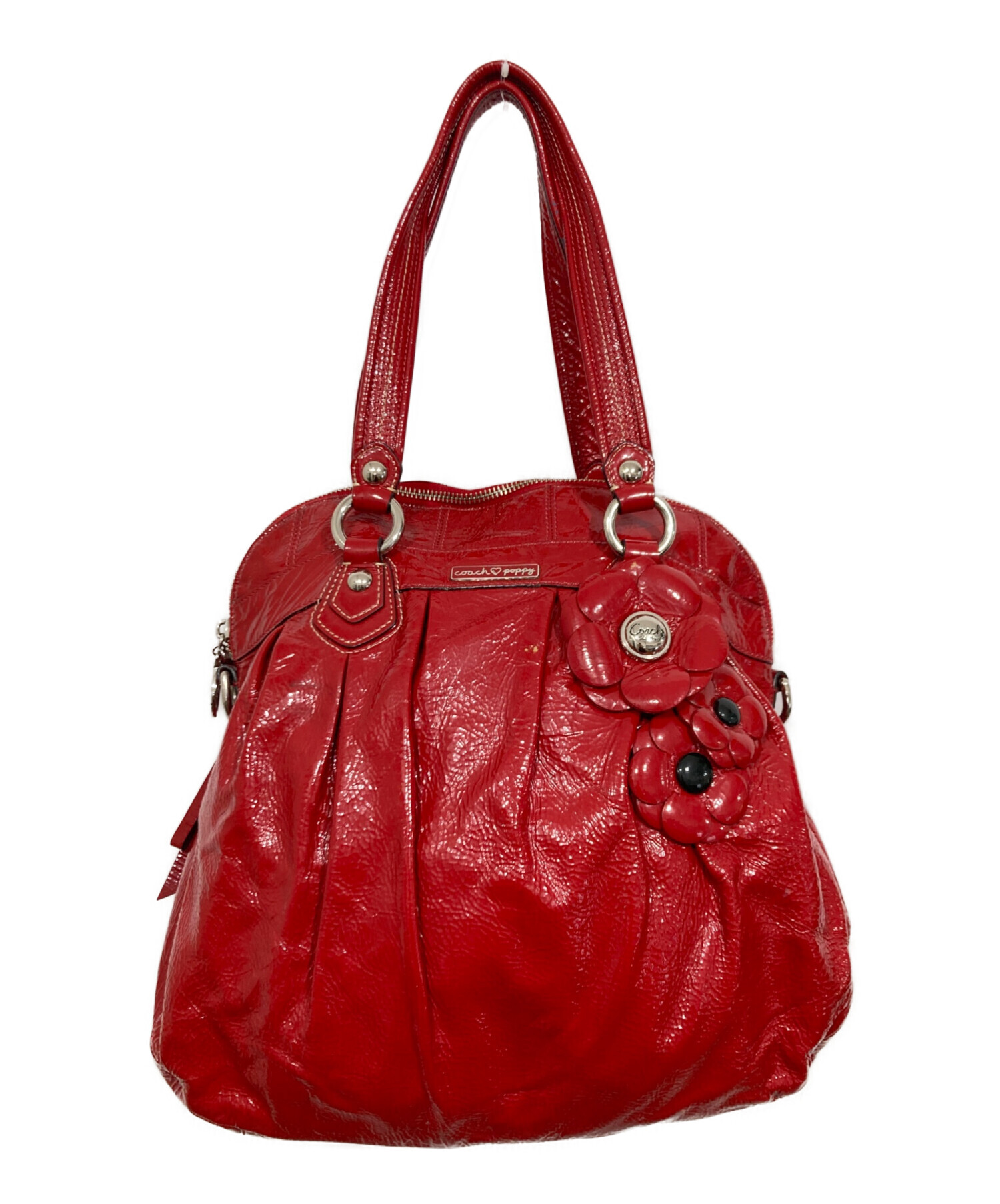 極美品 COACH 2way リバーシブル ワイルドフラワー ショルダーバッグ 中古・古着通販】COACH (コーチ) ポピーウィズフラワー 2way