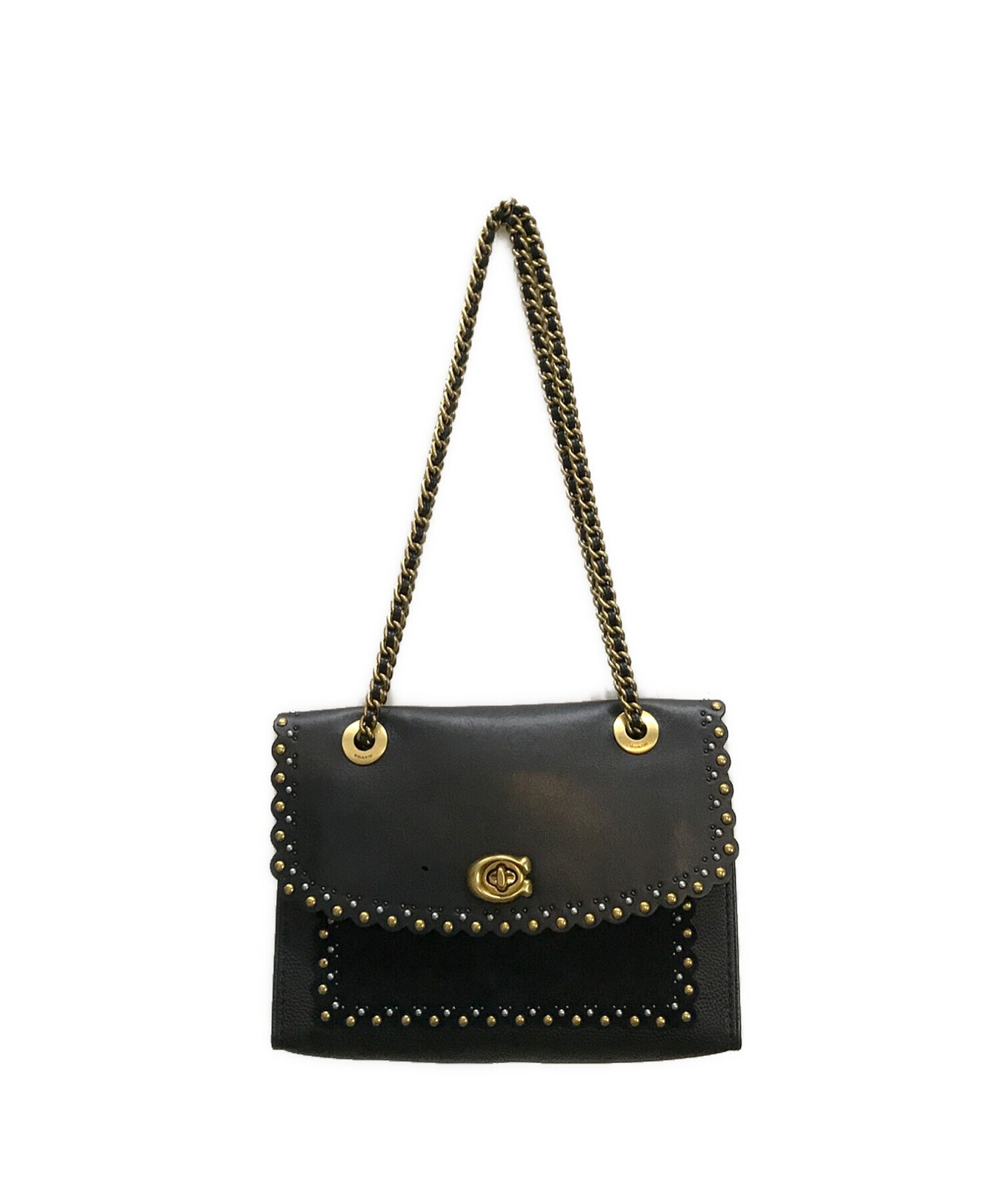中古・古着通販】COACH (コーチ) ウィズリベットチェーンショルダー 