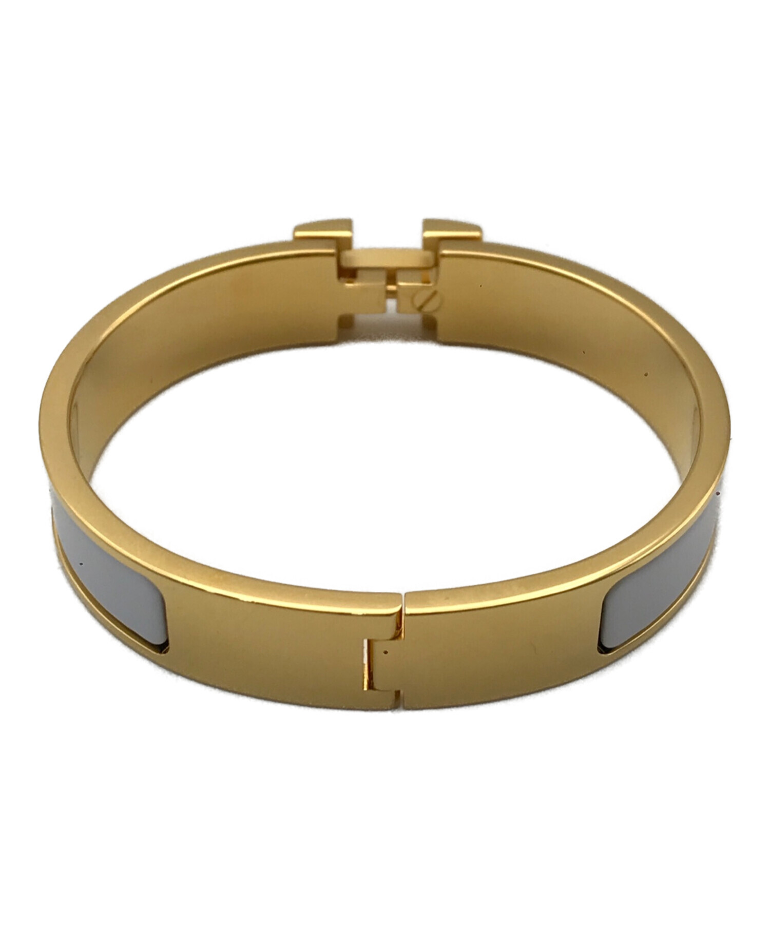 【美品】HERMES エルメス Hバングル クリッククラックPMメタリック 中古・古着通販】HERMES (エルメス) クリッククラックPM ゴールド