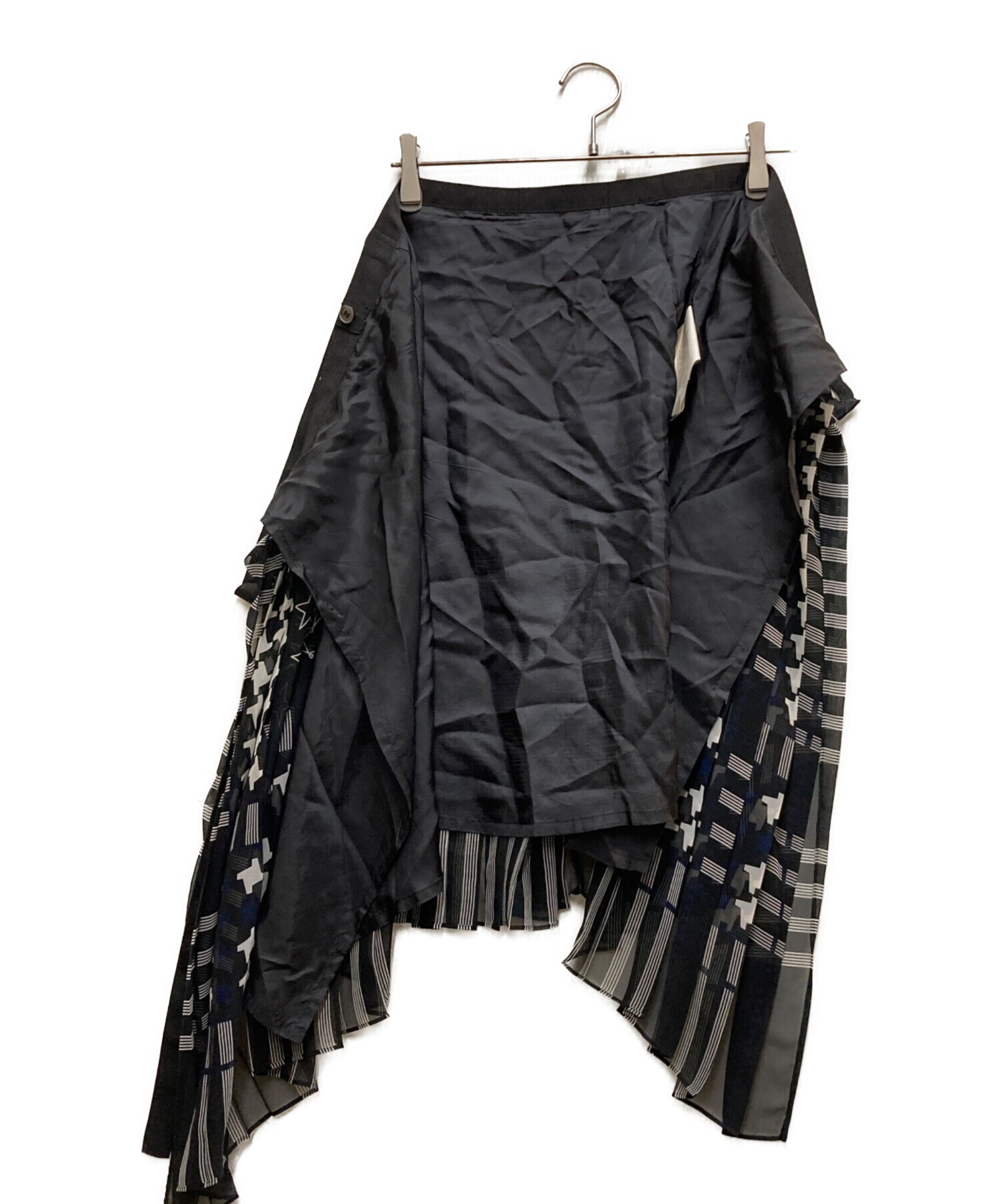 sacai サカイ　希少☆ ワッペン スカート インナー付き　ラップスカート 中古・古着通販】sacai (サカイ) ラップスカート ネイビー サイズ:1