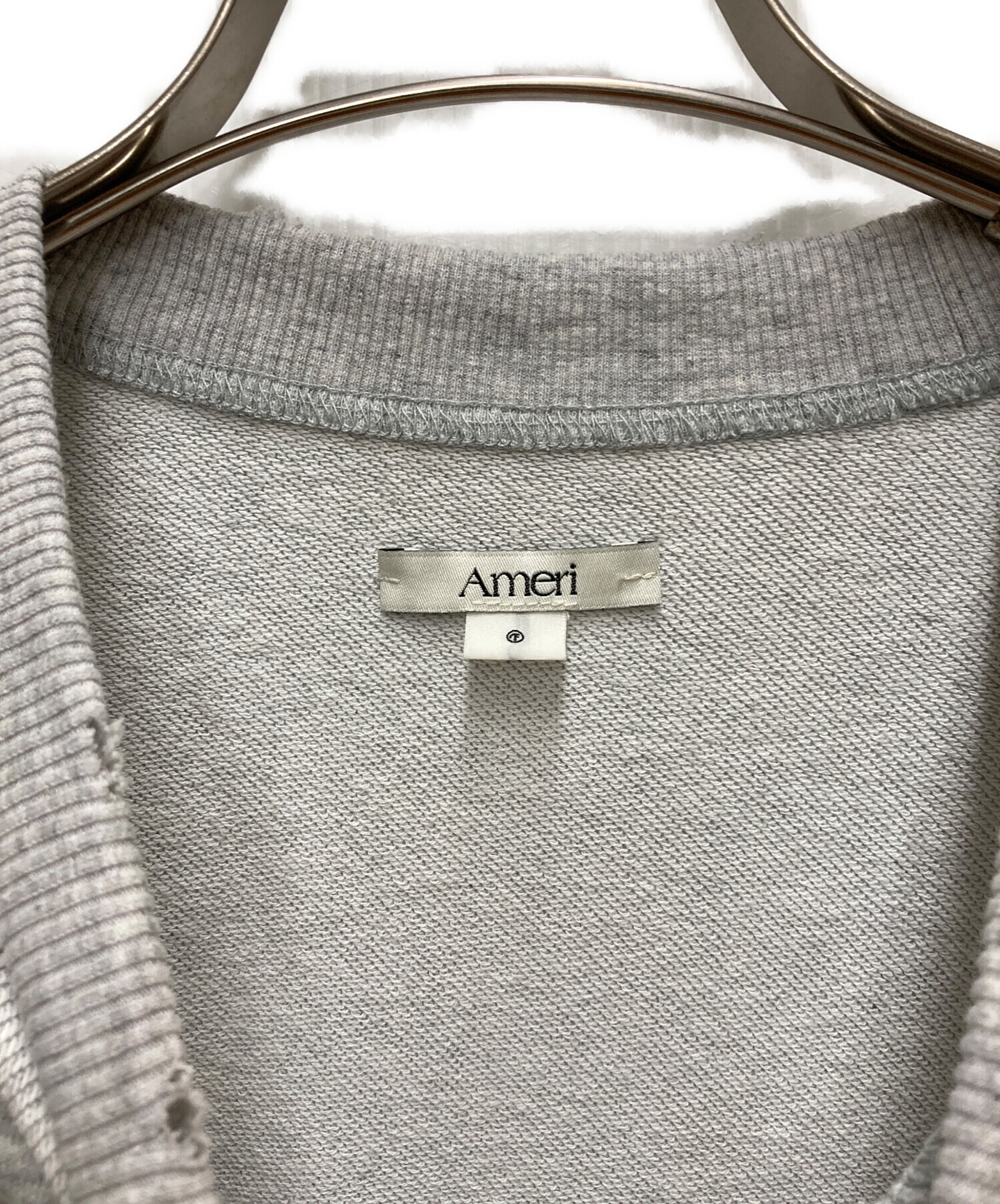 中古・古着通販】Ameri (アメリ) EYELET ARRANGEMENT SWEAT TOP グレー