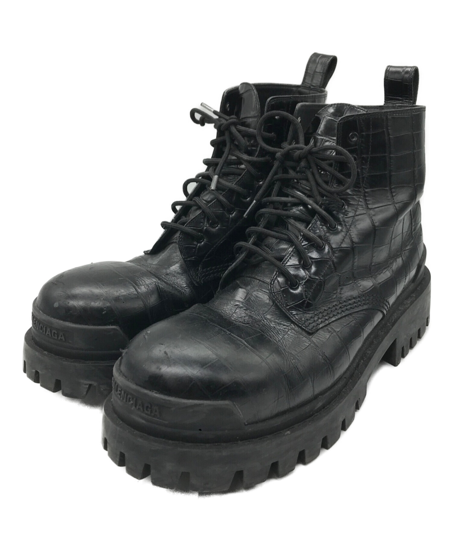 中古・古着通販】BALENCIAGA (バレンシアガ) STRIKE LACE-UP BOOTS