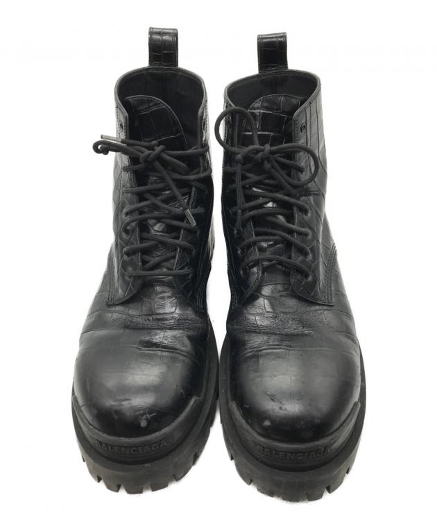 BALENCIAGA Lace up bootsサイズ40 中古 中古・古着通販】BALENCIAGA (バレンシアガ) STRIKE LACE-UP BOOTS