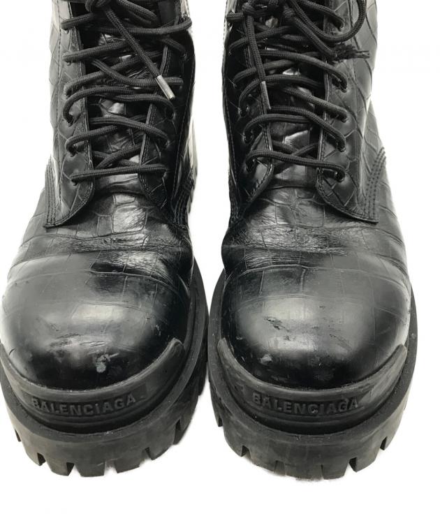 中古・古着通販】BALENCIAGA (バレンシアガ) STRIKE LACE-UP BOOTS