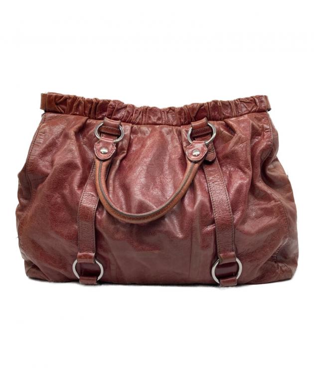 【値下げ❗️】miumiu ヴィンテージ2wayバッグ レッド　ヴィッテロルクス 中古・古着通販】MIU MIU (ミュウミュウ) VITELLO LUX 2wayバッグ