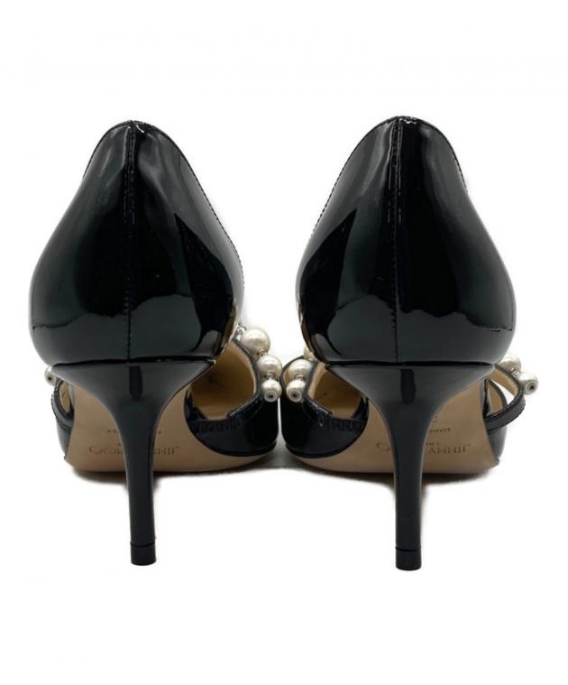 美品★Jimmy Choo 黒 エナメル パンプス 中古・古着通販】JIMMY CHOO (ジミーチュウ) AURELIE65 エナメル