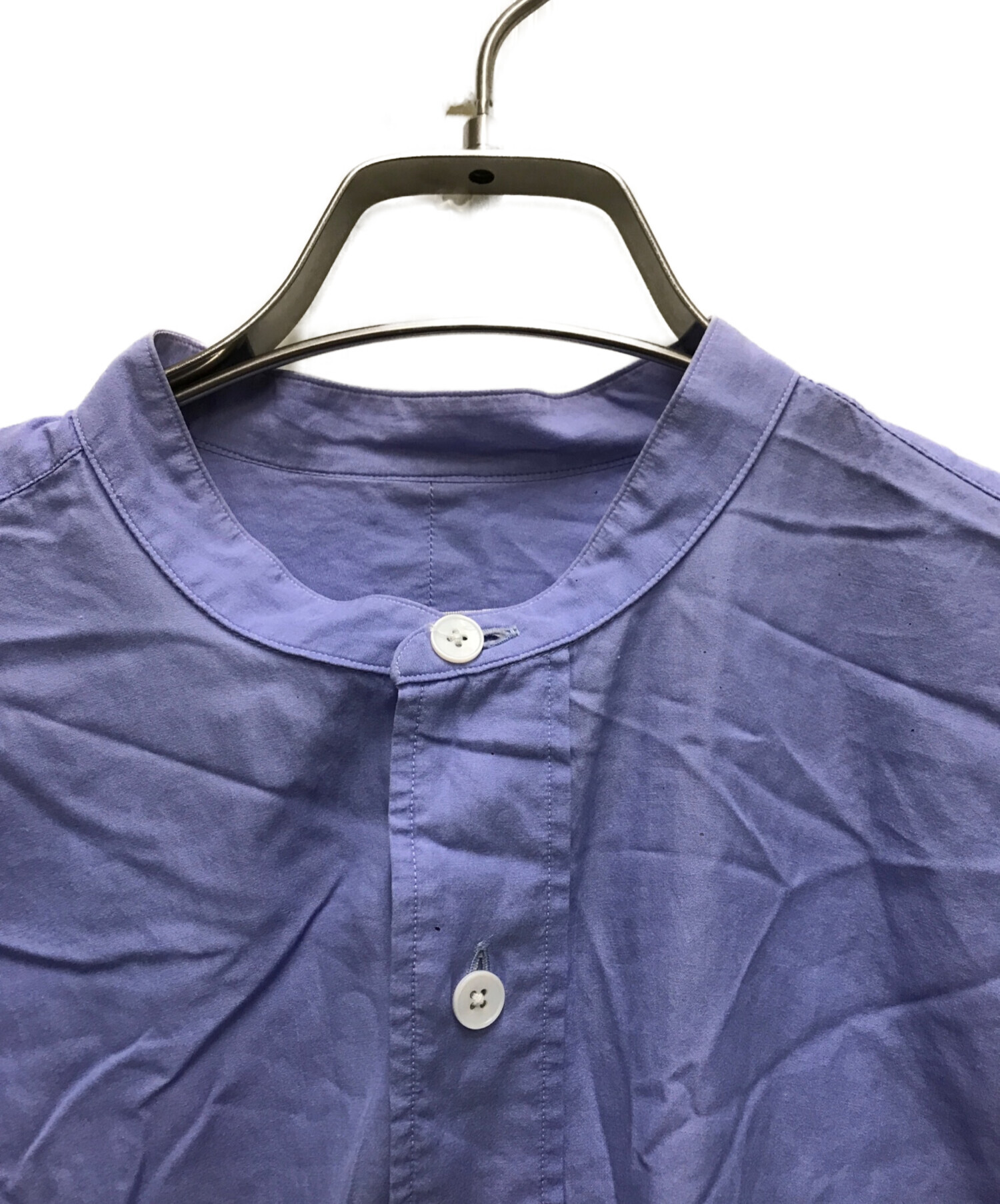 21AW COMOLI/サイズ1/バンドカラーシャツ 中古・古着通販】COMOLI (コモリ) 21AWバンドカラーシャツ ネイビー