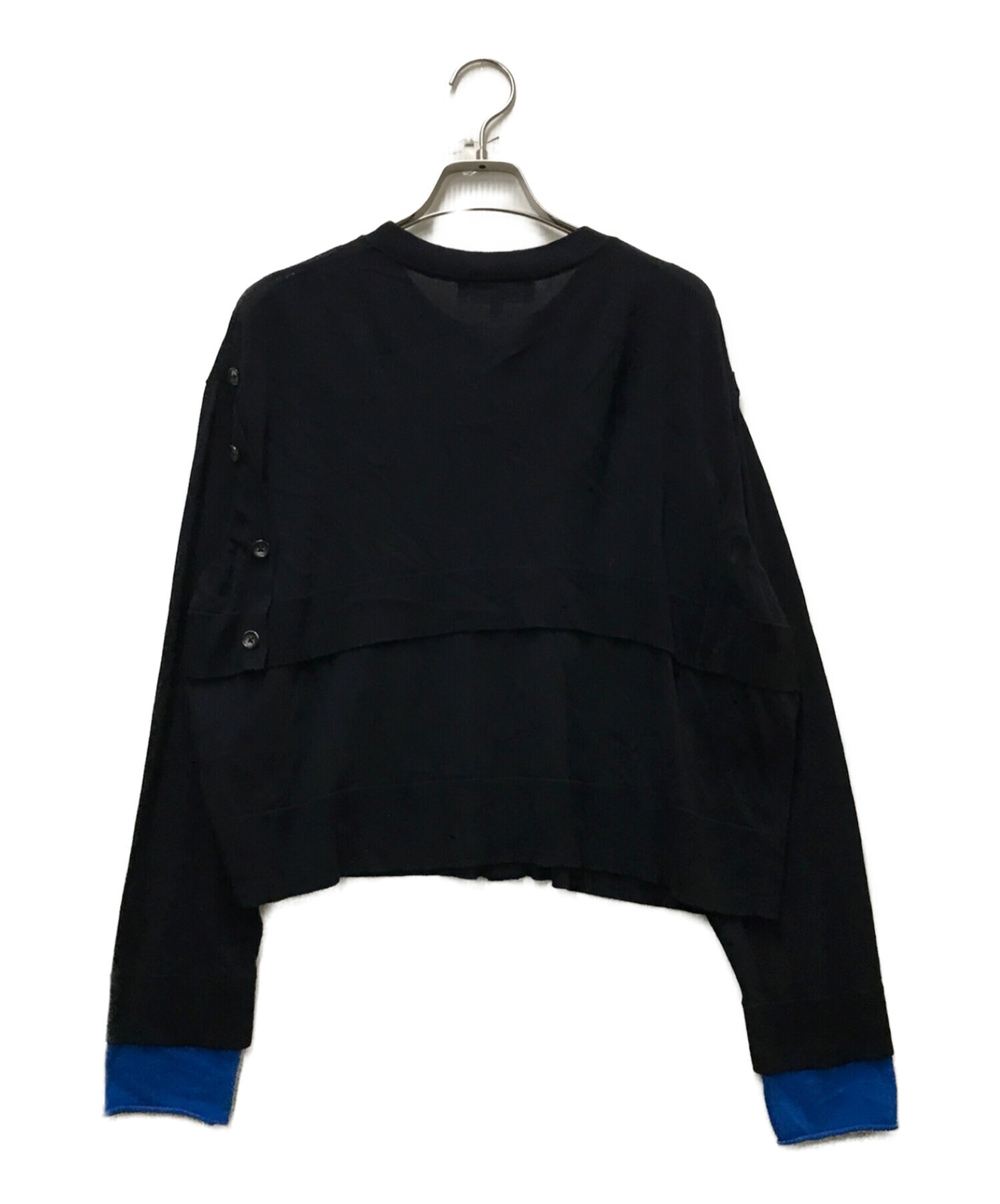 中古・古着通販】ENFOLD (エンフォルド) LAYERED CARDIGAN ネイビー