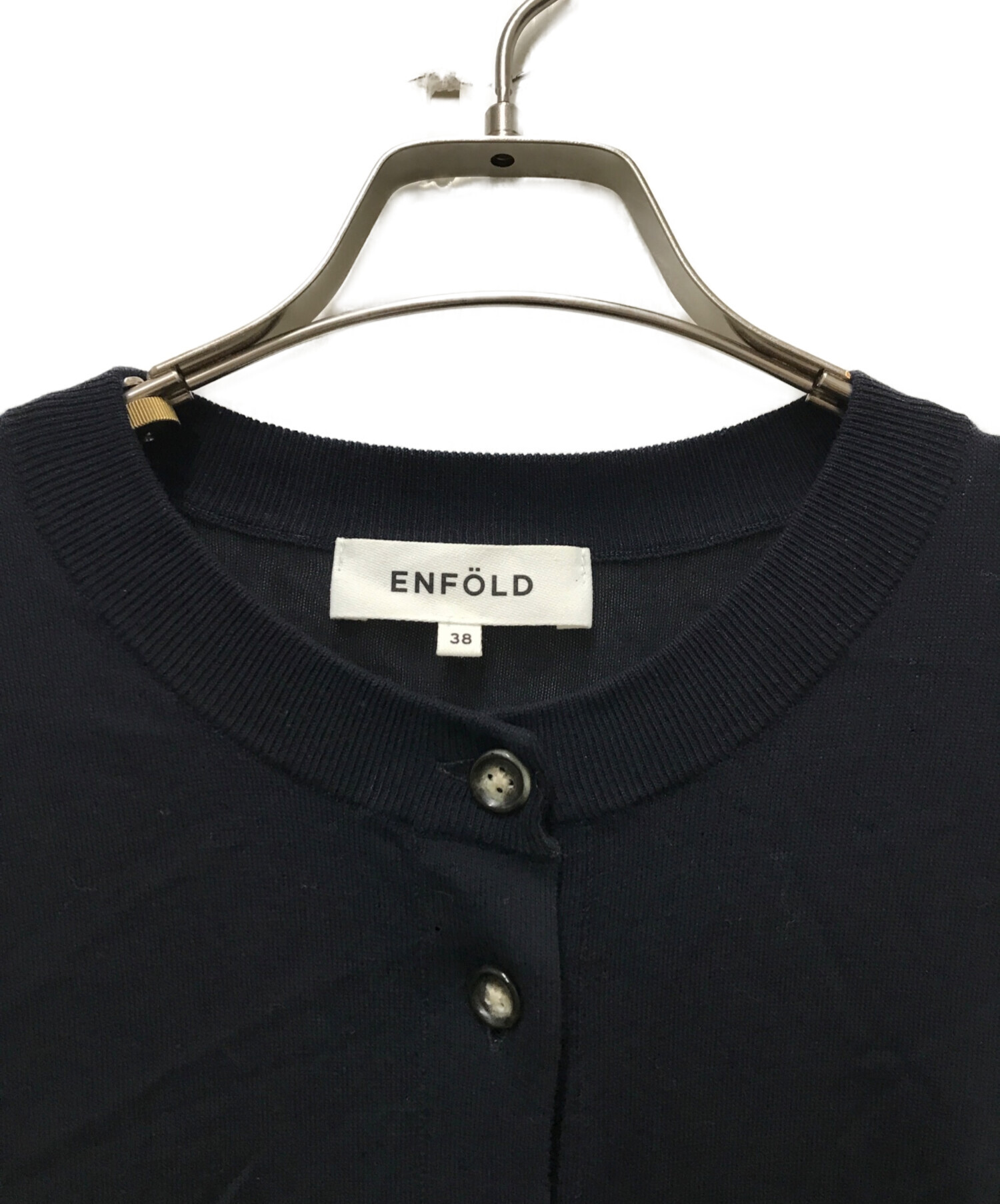中古・古着通販】ENFOLD (エンフォルド) LAYERED CARDIGAN ネイビー