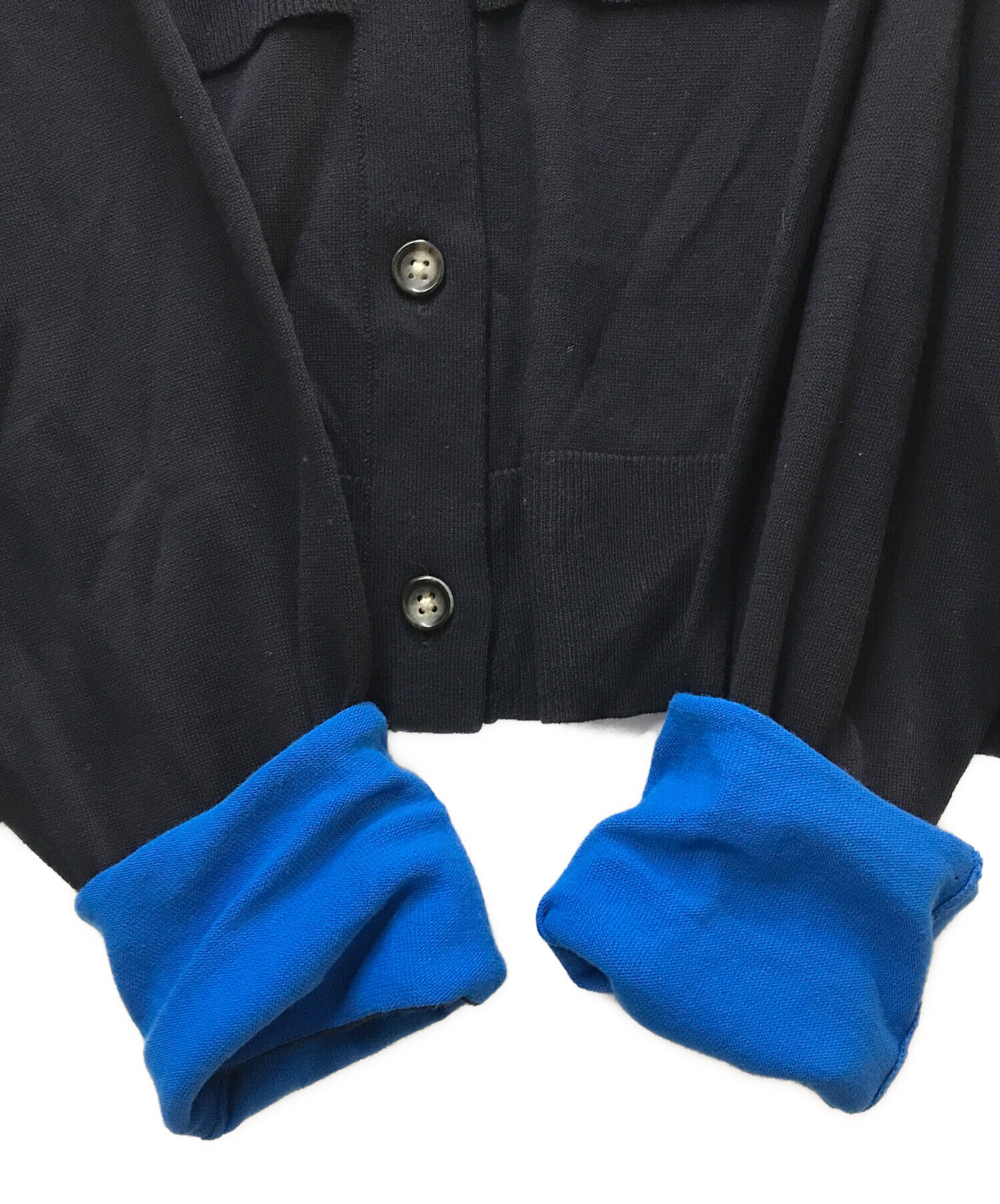 中古・古着通販】ENFOLD (エンフォルド) LAYERED CARDIGAN ネイビー