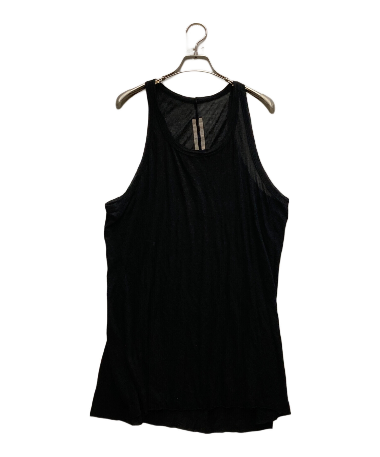 22ss Rick Owens リブタンクトップ　黒【S】レーヨン　シルク 中古・古着通販】RICK OWENS (リックオウエンス) ロング丈タンクトップ