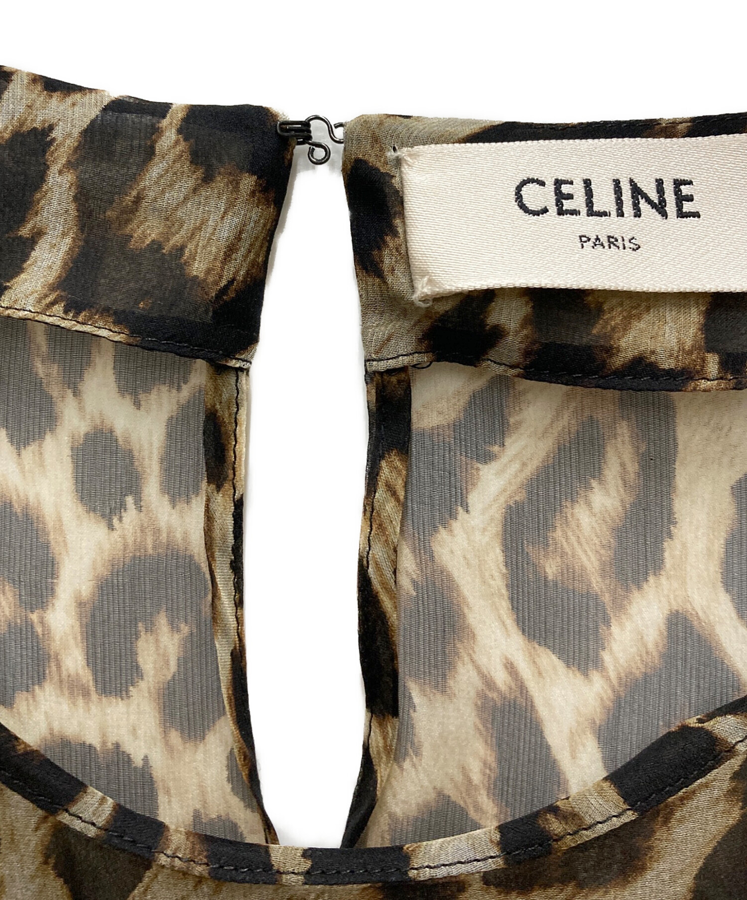 中古・古着通販】CELINE (セリーヌ) レオパードシルクシースルー