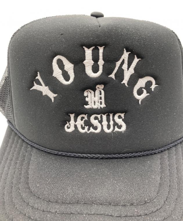 【美品】ヤングジーザス YOUNG JESUS メッシュキャップ ブラック 中古・古着通販】YOUNG JESUS (ヤング ジーザス) メッシュキャップ