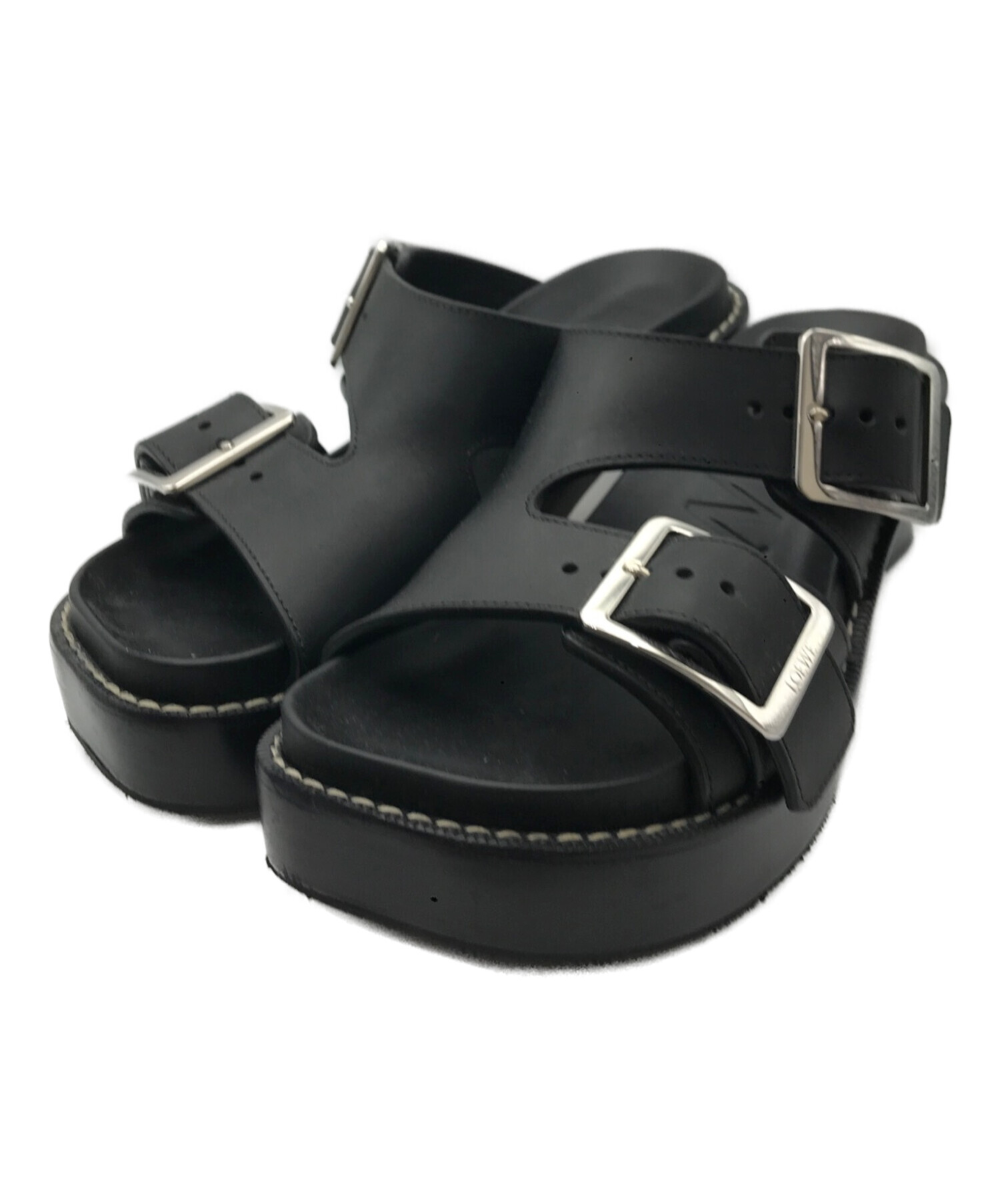 中古・古着通販】LOEWE (ロエベ) EASE HEEL SLIDE ブラック サイズ:36