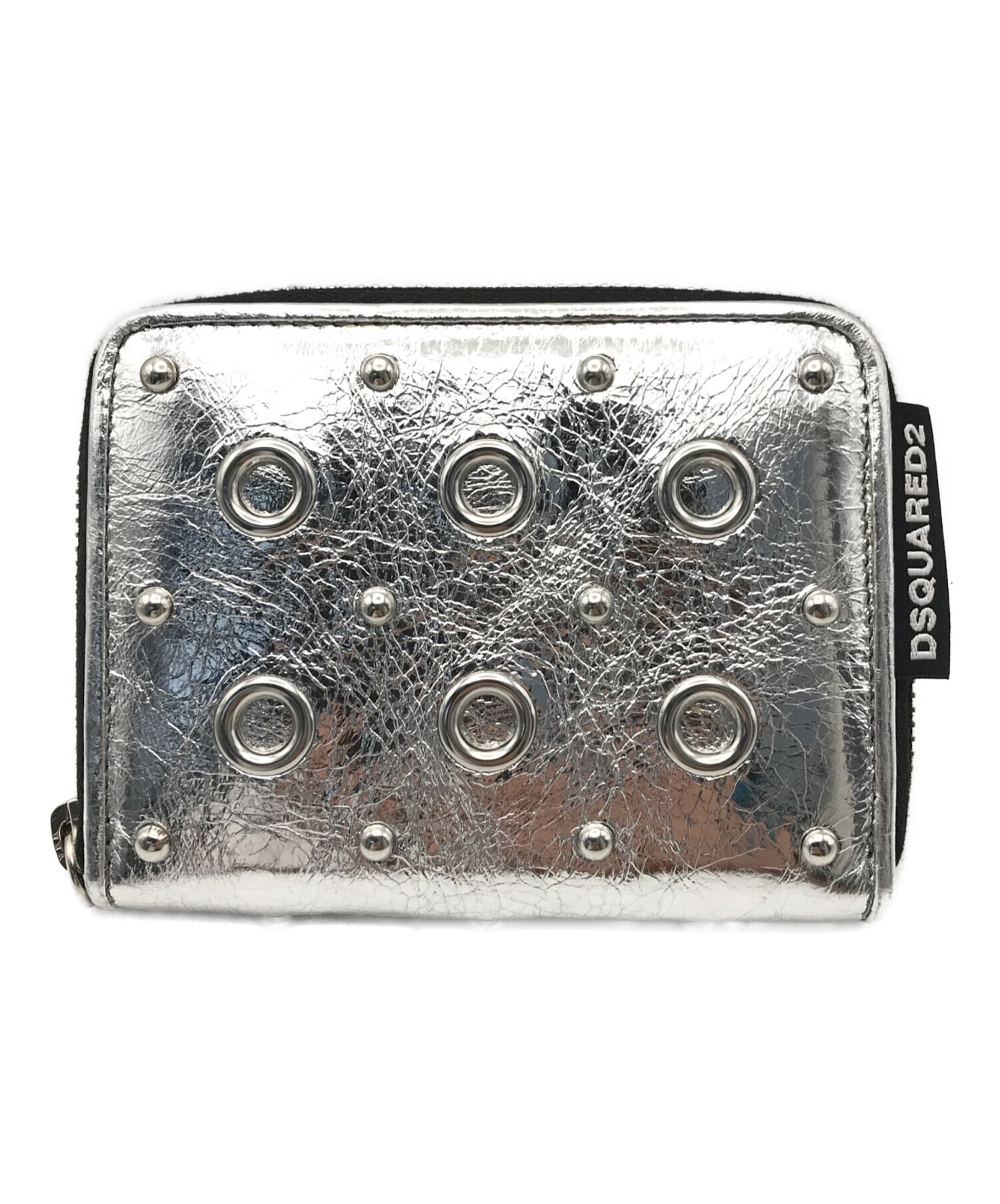 【新品未使用品】DSQUARED l字ファスナー　コンパクトウォレット　レザー 中古・古着通販】DSQUARED2 (ディースクエアード) スタッズウォレット