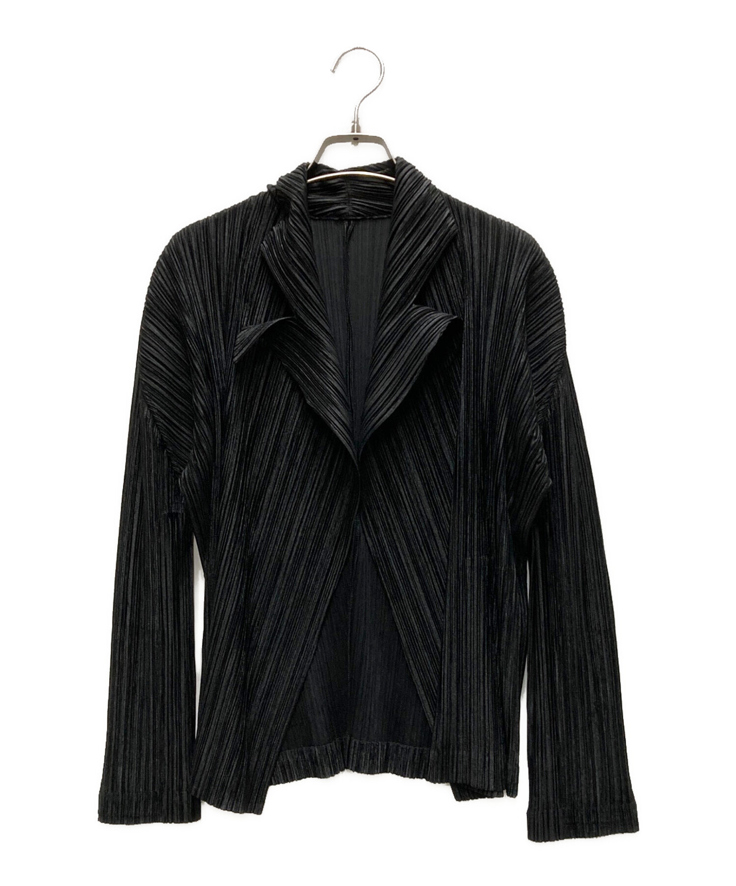 プリーツプリーズ　長袖　カーディガン　黒　サイズ3 中古・古着通販】PLEATS PLEASE (プリーツプリーズ) プリーツ
