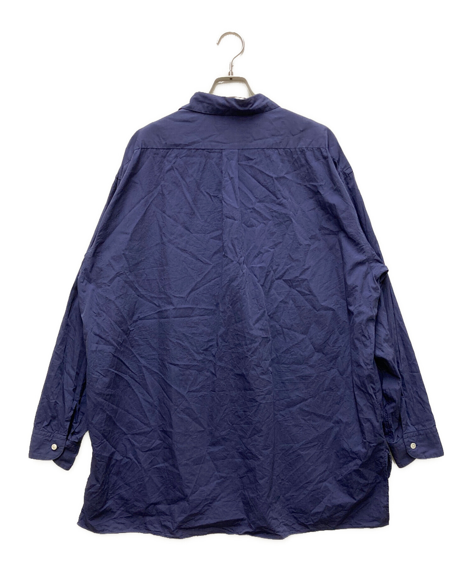 中古・古着通販】blurhms (ブラームス) ハーフジップシャツ ネイビー