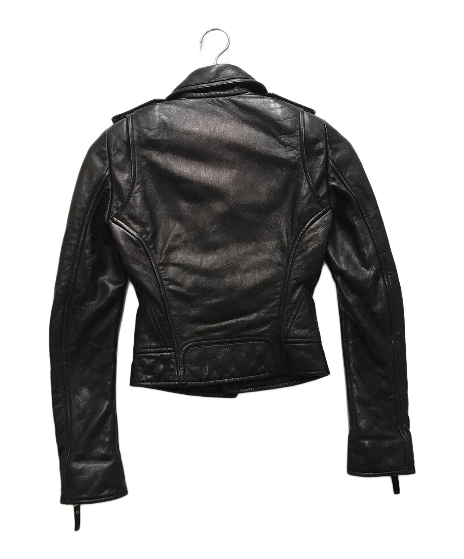 中古　バレンシアガ　ブリスタードレザー　ジャケット　ライダース　黒 中古・古着通販】BALENCIAGA (バレンシアガ) レザーダブルライダース