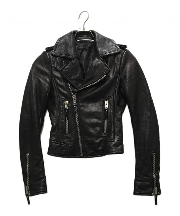 【カバー，ハンガー付き 美品】バレンシアガ　ライダースジャケット　ダブル　黒 中古・古着通販】BALENCIAGA (バレンシアガ) レザーダブルライダース