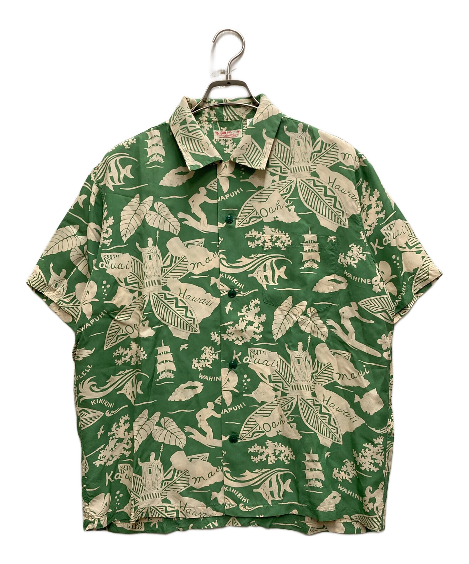 中古・古着通販】Sun Surf (サンサーフ) アロハシャツ グリーン サイズ