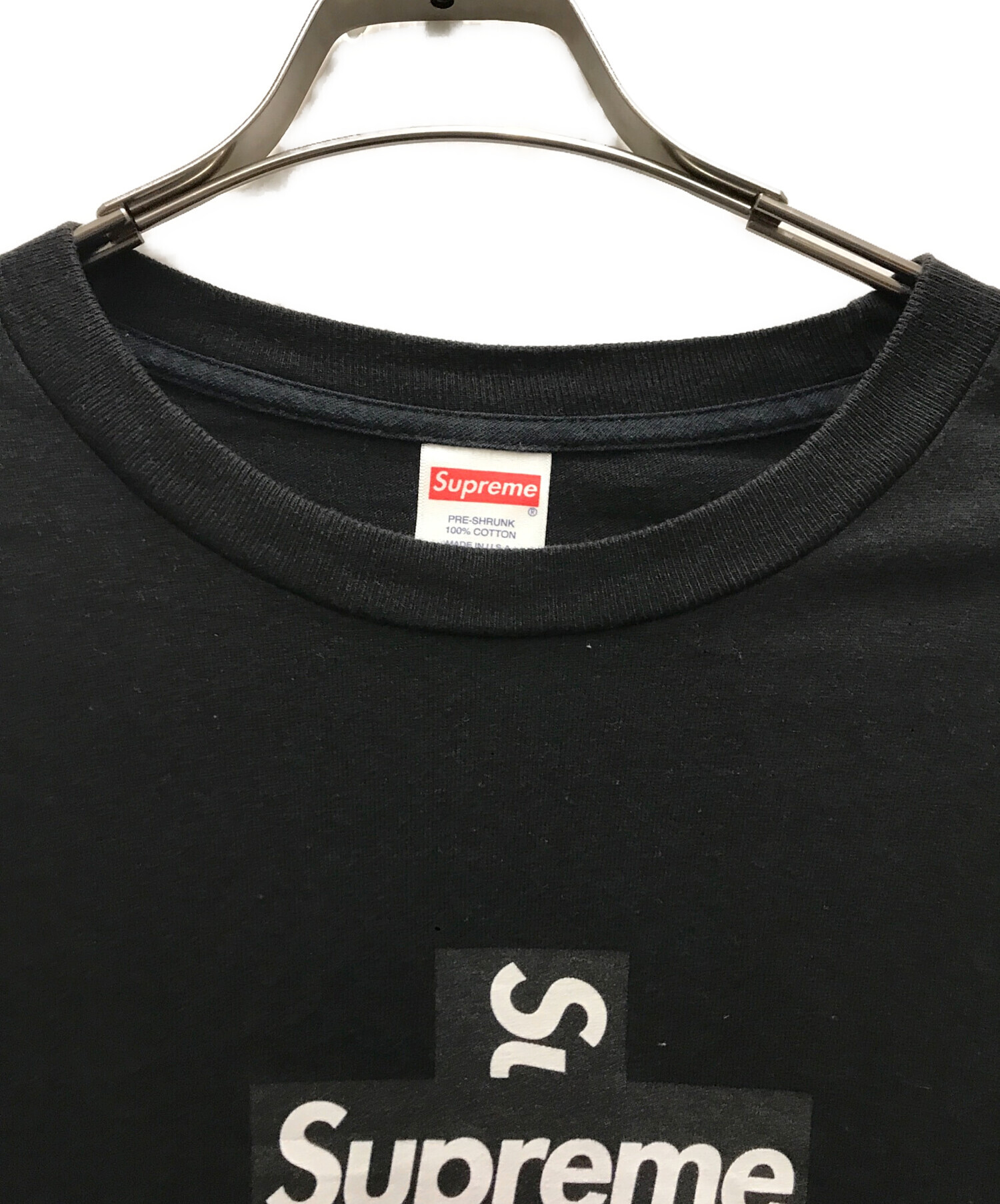 中古・古着通販】SUPREME (シュプリーム) Cross Box Logo Tee ブラック
