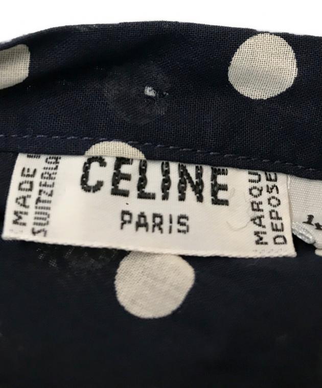 中古・古着通販】CELINE (セリーヌ) スタンドカラードットシャツ