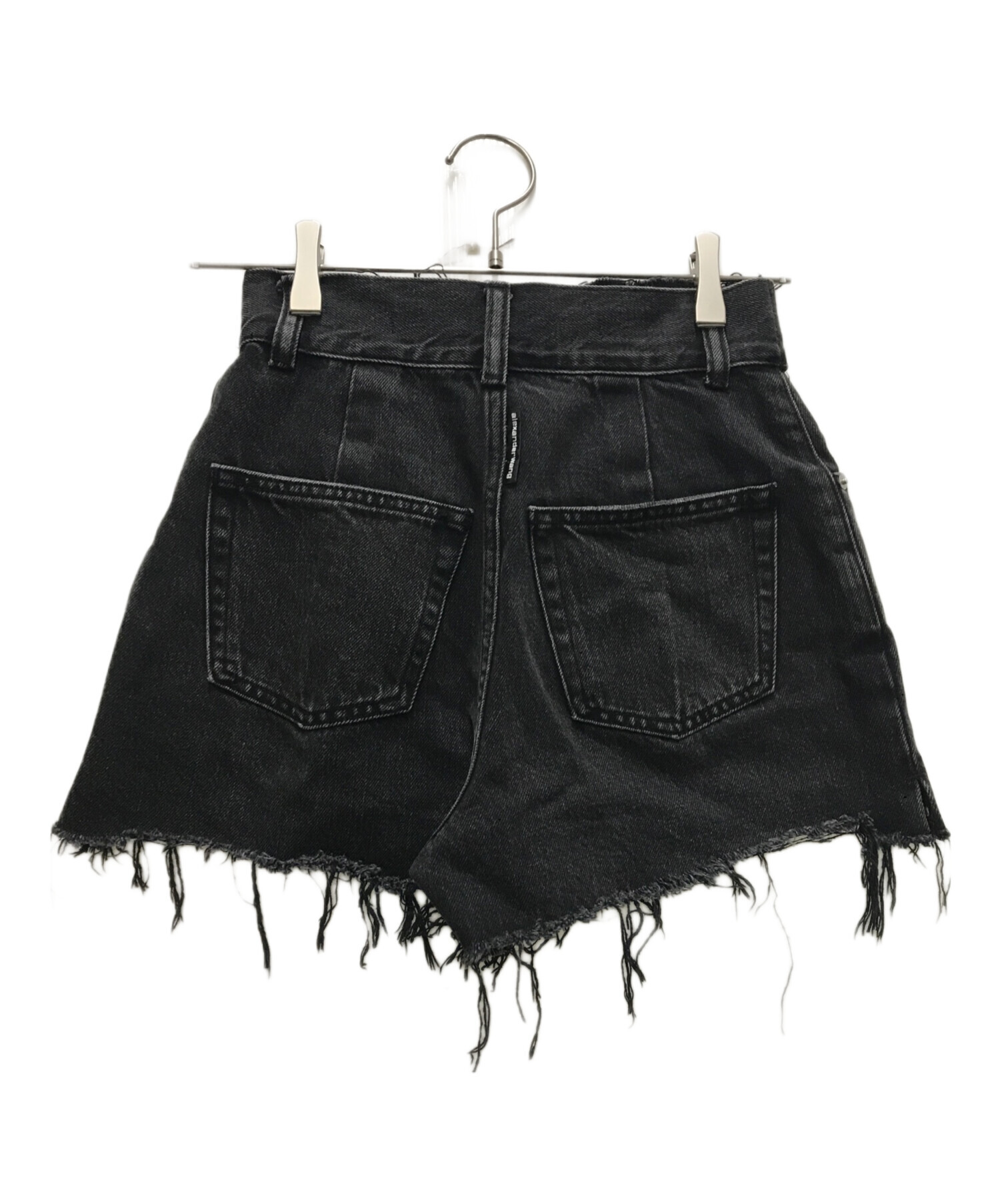 Alexander Wang アレキサンダーワン デニムショートパンツ ブラック 中古・古着通販】ALEXANDER WANG (アレキサンダー・ワン) ベルテッド