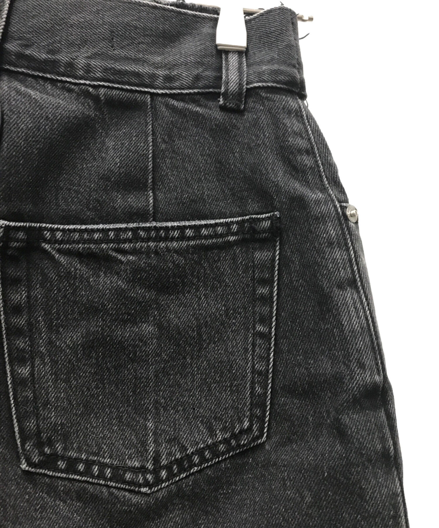 alexander wang ベルテッド ショートデニムパンツ ブラック系 中古・古着通販】ALEXANDER WANG (アレキサンダー・ワン) ベルテッド