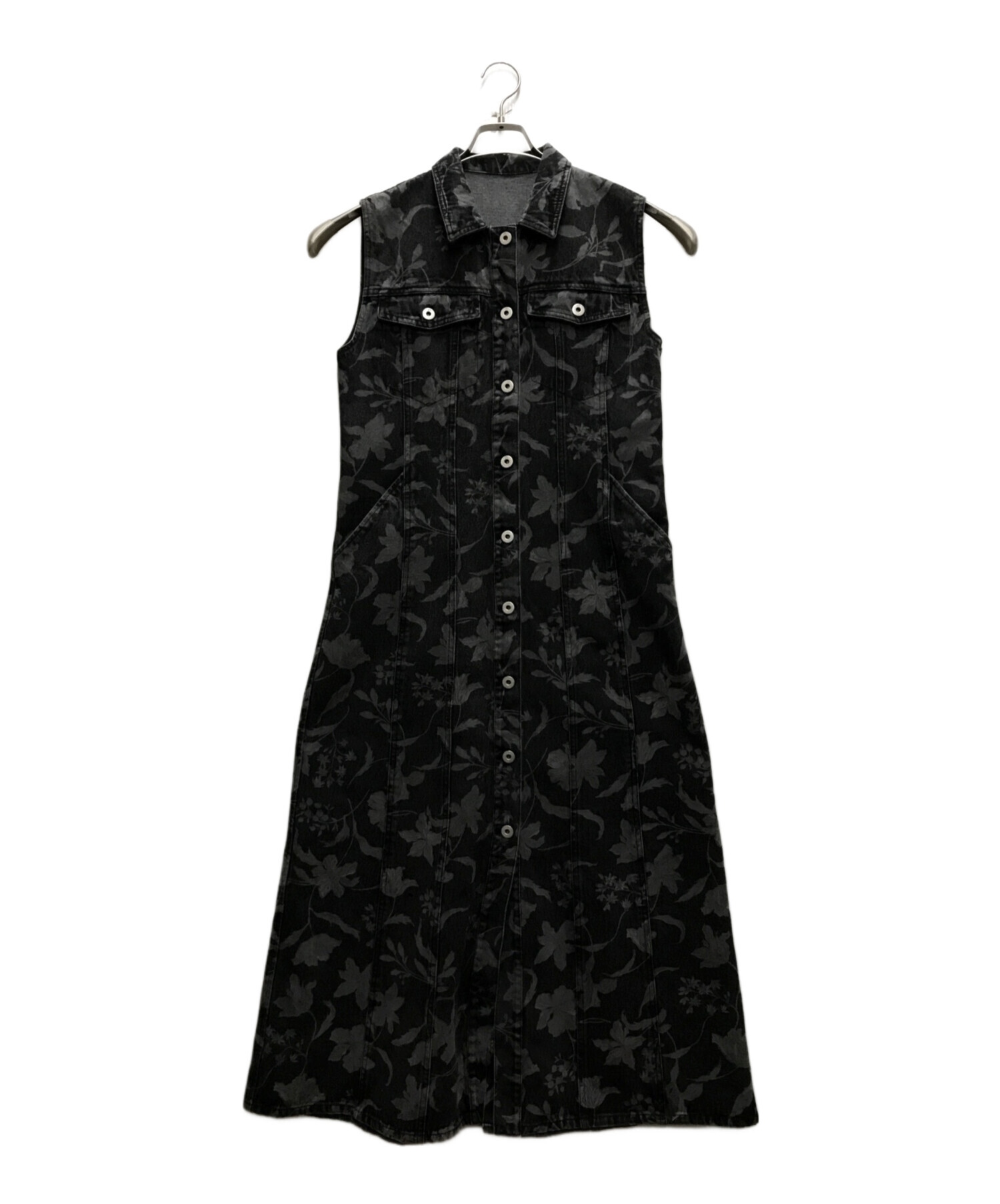 中古・古着通販】AMERI (アメリ) AMERI FIORE PRINT DENIM DRES グレー