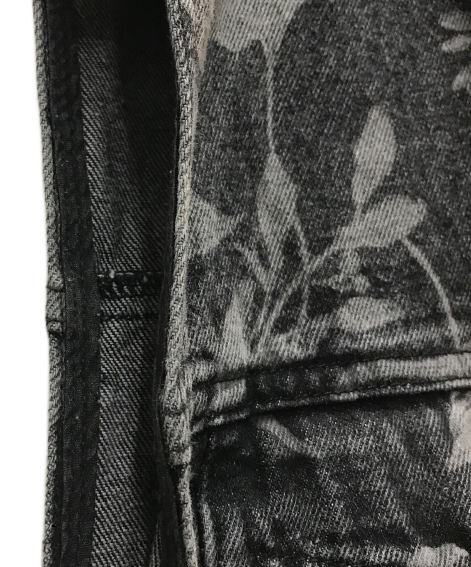 AMERI アメリFIORE PRINT DENIM PANTS デニム 中古・古着通販】AMERI (アメリ) AMERI FIORE PRINT DENIM DRES グレー